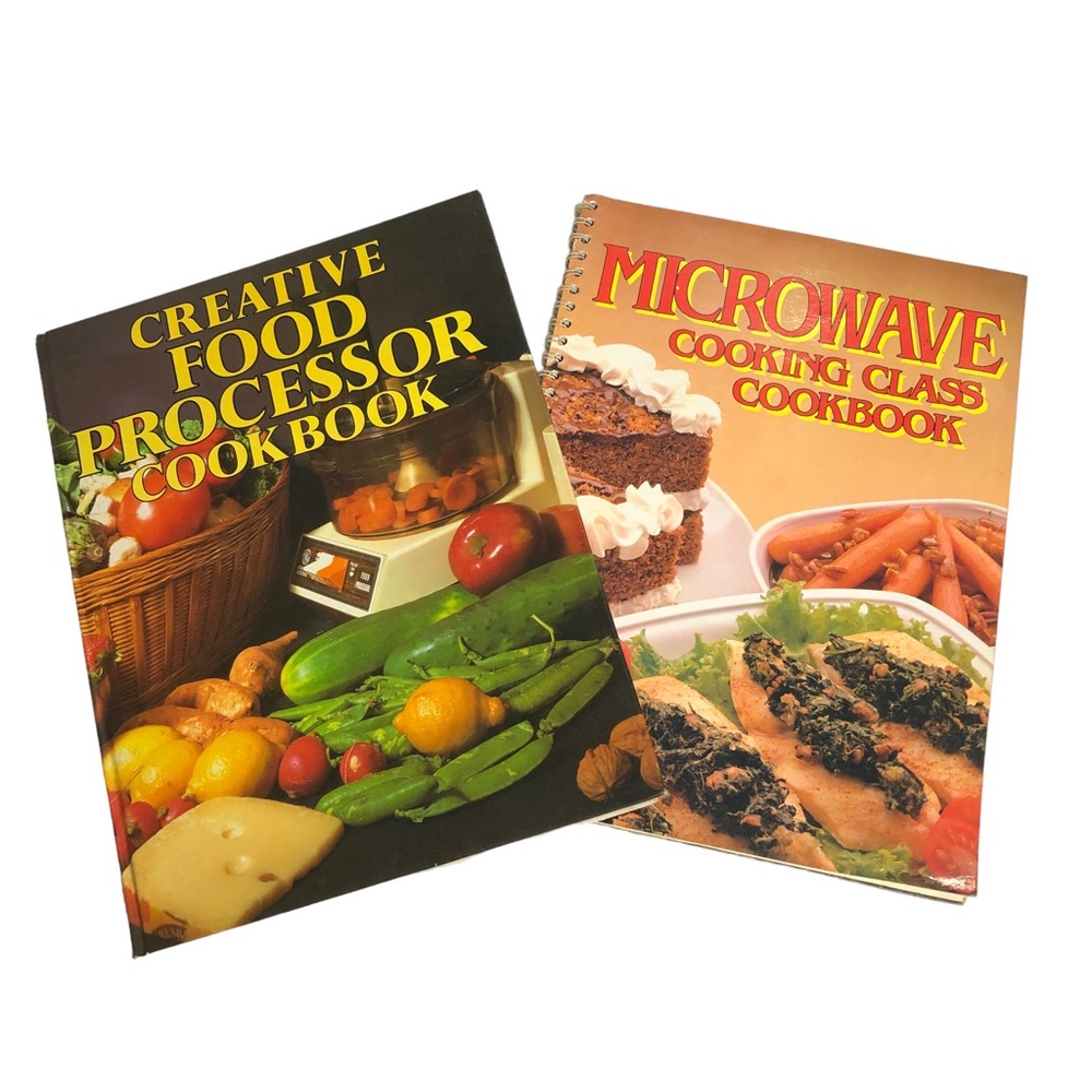 2 Vintage Cookbooks Microwave Cookbook & Food Processor Cookbook Collectable